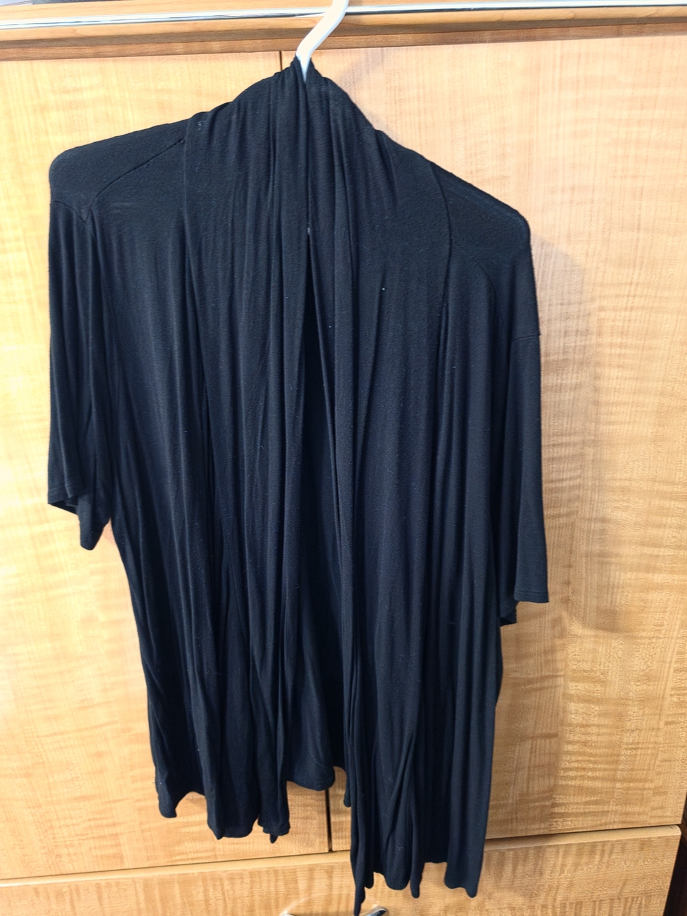 Drapey Black Open Front Cardigan